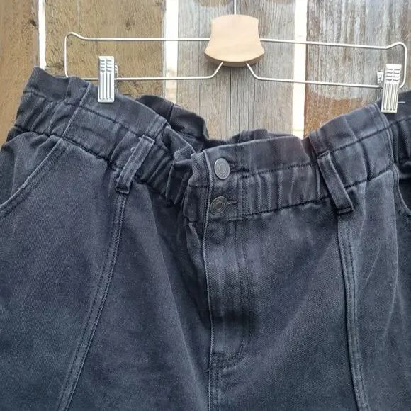 Terra & Sky Shorts Womens Plus Size 2X Black Denim High Rise with Pockets - Picture 2 of 4